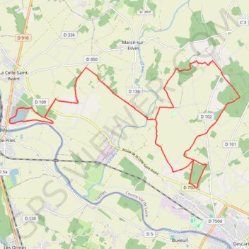 Itinéraire Rando La Celle Saint-Avant - Sept, distance, dénivelé, altitude, carte, profil, trace GPS