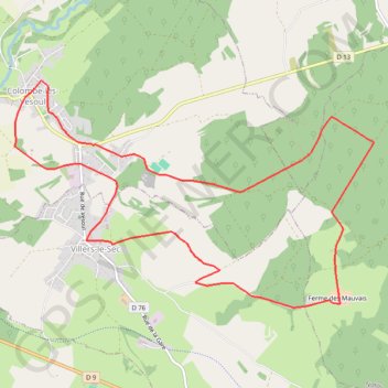 Itinéraire Colombe les Miroudot les Mauvais, distance, dénivelé, altitude, carte, profil, trace GPS