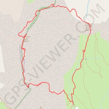Itinéraire Le Grand Aréa depuis la Bergerie Saint-Joseph, distance, dénivelé, altitude, carte, profil, trace GPS