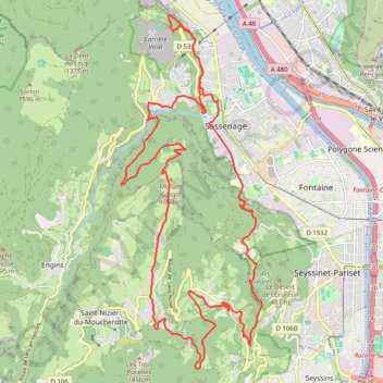 Itinéraire Les Vouillands - Saint Nizier - Pont Charvet - Reglisse, distance, dénivelé, altitude, carte, profil, trace GPS