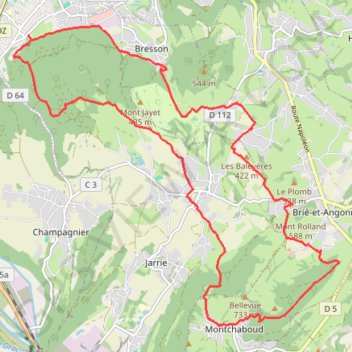 Itinéraire La halle Echirolles, distance, dénivelé, altitude, carte, profil, trace GPS