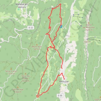 Itinéraire DE RENCUREL(38680) au Pas du Follet, distance, dénivelé, altitude, carte, profil, trace GPS