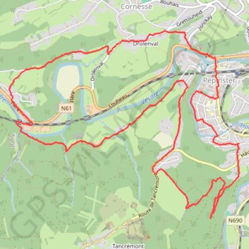 Itinéraire Marce à Pepinster, distance, dénivelé, altitude, carte, profil, trace GPS