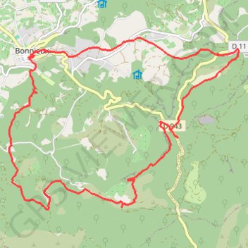 Itinéraire De Bonnieux à la Grotte des Brigands entre les 2 Luberons, distance, dénivelé, altitude, carte, profil, trace GPS