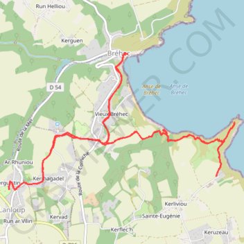 Itinéraire Pointe de la Tour - Lanloup, distance, dénivelé, altitude, carte, profil, trace GPS