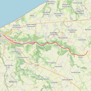 Itinéraire 🚴 La Véloroute du Lin de Ourville-en-caux, distance, dénivelé, altitude, carte, profil, trace GPS