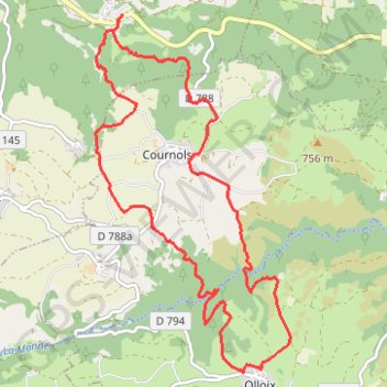 Itinéraire De Ponteix à La Monne, distance, dénivelé, altitude, carte, profil, trace GPS