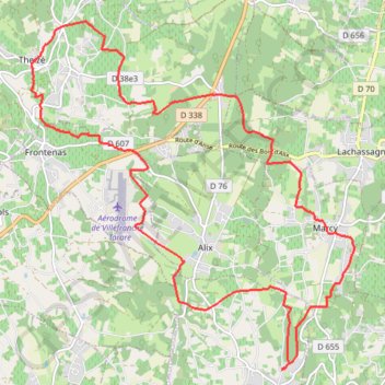 Itinéraire Charnay 23Km, distance, dénivelé, altitude, carte, profil, trace GPS