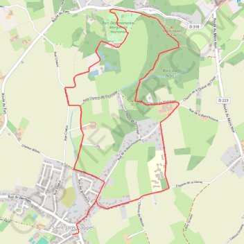 Itinéraire Sentier des Jacinthes - Mont Noir - Saint-Jans-Cappel, distance, dénivelé, altitude, carte, profil, trace GPS