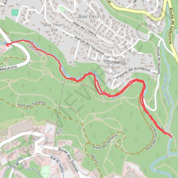 Itinéraire Balade le long de la Brague, distance, dénivelé, altitude, carte, profil, trace GPS