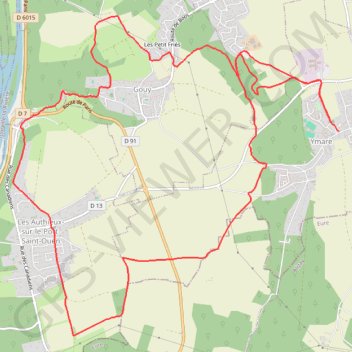 Itinéraire Ymare, distance, dénivelé, altitude, carte, profil, trace GPS
