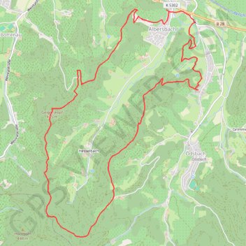 Itinéraire Oberkirch Hesselbach -Brennersteig, distance, dénivelé, altitude, carte, profil, trace GPS
