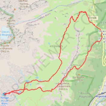 Itinéraire Lac Blanc et lacs des Cheserys, distance, dénivelé, altitude, carte, profil, trace GPS