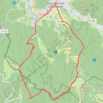 Itinéraire Le Ballon d'Alsace (Saint-Maurice-sur-Moselle), distance, dénivelé, altitude, carte, profil, trace GPS