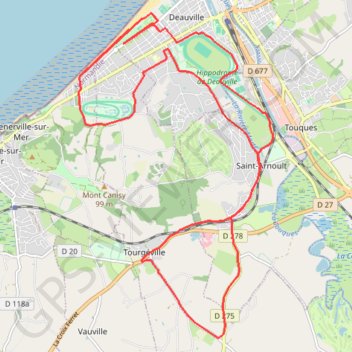 Itinéraire 42Kdeauville2021, distance, dénivelé, altitude, carte, profil, trace GPS