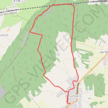 Itinéraire Desandans, distance, dénivelé, altitude, carte, profil, trace GPS