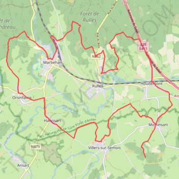 Itinéraire Parcours VTT-gravel en boucle depuis Mortinsart, distance, dénivelé, altitude, carte, profil, trace GPS