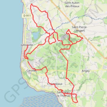 Itinéraire Au sud de Granville - Carolles, distance, dénivelé, altitude, carte, profil, trace GPS