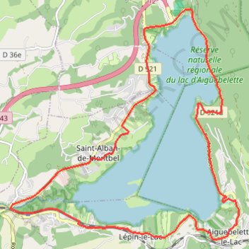Itinéraire Tour du lac d'Aiguebelette-9306252, distance, dénivelé, altitude, carte, profil, trace GPS