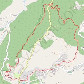 Itinéraire Punta di Tragunatu, distance, dénivelé, altitude, carte, profil, trace GPS