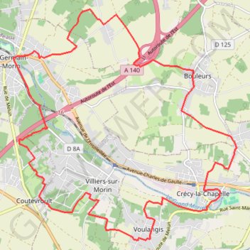 Itinéraire Saint-germain sur morin, distance, dénivelé, altitude, carte, profil, trace GPS