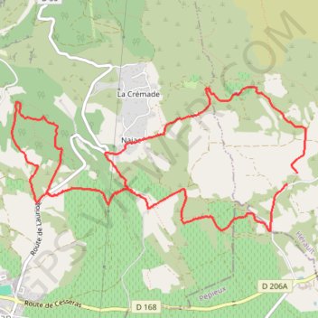 Itinéraire Départ chapelle Saint Germain à Cesseras, distance, dénivelé, altitude, carte, profil, trace GPS