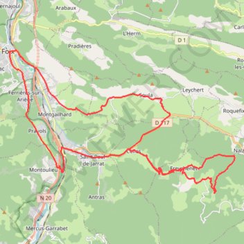 Itinéraire De Foix à Freychenet, distance, dénivelé, altitude, carte, profil, trace GPS