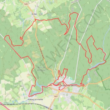 Itinéraire LA DEREN VTT 36km, distance, dénivelé, altitude, carte, profil, trace GPS