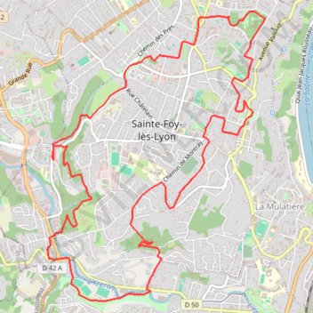 Itinéraire Panoramas et paysages de Sainte-Foy-lès-Lyon, distance, dénivelé, altitude, carte, profil, trace GPS