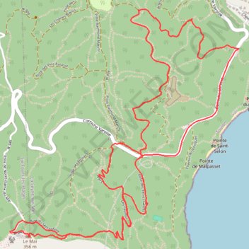 Itinéraire Corniche varoise, Janas, Notre-Dame du Mai, distance, dénivelé, altitude, carte, profil, trace GPS