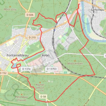 Itinéraire Château de Fontainebleau, distance, dénivelé, altitude, carte, profil, trace GPS