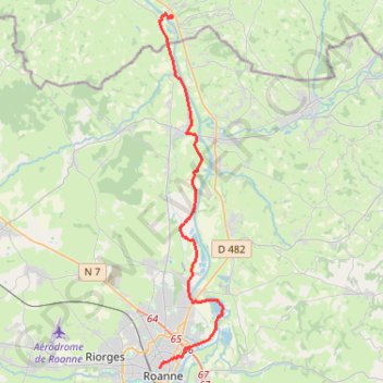 Itinéraire Itinéraire de 29 Rue Charles de Gaulle, 42300 Roanne, France à 174 Av. de la Gare, 71340 Iguerande, France, distance, dénivelé, altitude, carte, profil, trace GPS