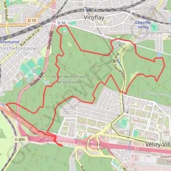 Itinéraire Foret de Velizy, distance, dénivelé, altitude, carte, profil, trace GPS
