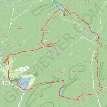 Itinéraire Les 3 châteaux : Falkenstein, Rothenbourg, Waldeck, distance, dénivelé, altitude, carte, profil, trace GPS
