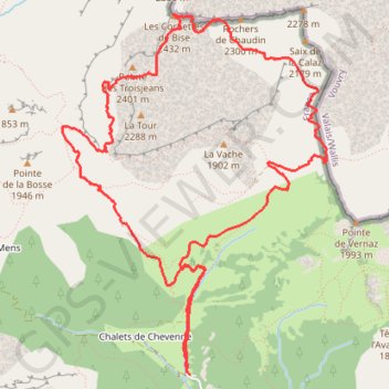 Itinéraire Cornettes de Bise, distance, dénivelé, altitude, carte, profil, trace GPS