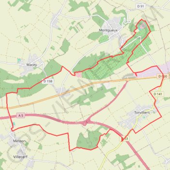Itinéraire Torvilliers, distance, dénivelé, altitude, carte, profil, trace GPS