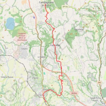 Itinéraire De Campagnano à La Storta, distance, dénivelé, altitude, carte, profil, trace GPS