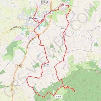 Itinéraire Circuit des fontaines - Mauron, distance, dénivelé, altitude, carte, profil, trace GPS