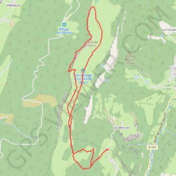 Itinéraire La Molière vers Lans en Vercors, distance, dénivelé, altitude, carte, profil, trace GPS