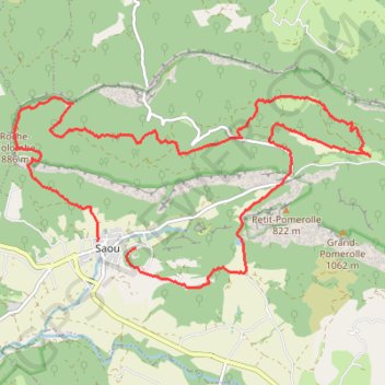 Itinéraire Saou, distance, dénivelé, altitude, carte, profil, trace GPS