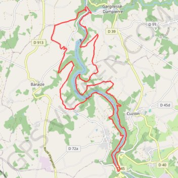 Itinéraire Rando Gargilesse pont des Piles, distance, dénivelé, altitude, carte, profil, trace GPS