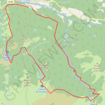 Itinéraire Cascade ars, distance, dénivelé, altitude, carte, profil, trace GPS