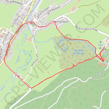 Itinéraire Mouthe, source du Doubs, distance, dénivelé, altitude, carte, profil, trace GPS