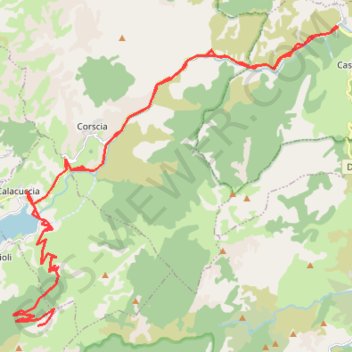 Itinéraire Autour de Corte, distance, dénivelé, altitude, carte, profil, trace GPS