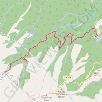 Itinéraire levada caldeirao verde, distance, dénivelé, altitude, carte, profil, trace GPS