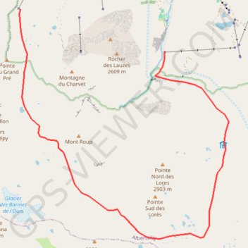 Itinéraire Guécées de Tignes, distance, dénivelé, altitude, carte, profil, trace GPS