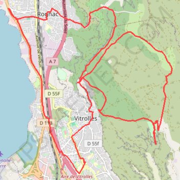 Itinéraire Plateau de Vitrolles, distance, dénivelé, altitude, carte, profil, trace GPS