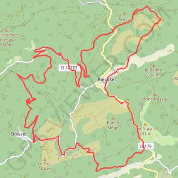 Itinéraire Boisset, distance, dénivelé, altitude, carte, profil, trace GPS