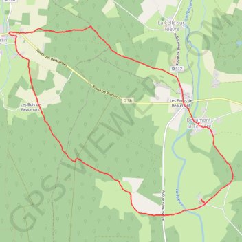 Itinéraire Beaumont La Ferrière, distance, dénivelé, altitude, carte, profil, trace GPS