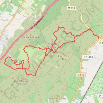 Itinéraire La Gardiole, distance, dénivelé, altitude, carte, profil, trace GPS